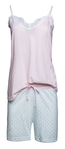 Γυναικεία Πυτζάμα Pink Label - Cotton - Κοντό Παντελόνι - Ψιλή Τιράντα