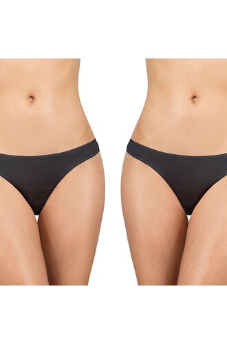 Γυναικειο brazil slip Walk - Μαύρο Brief από ίνες bamboo - 2 pack