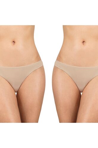 Γυναικειο brazil slip Walk - Μπεζ Brief από ίνες bamboo - 2 pack