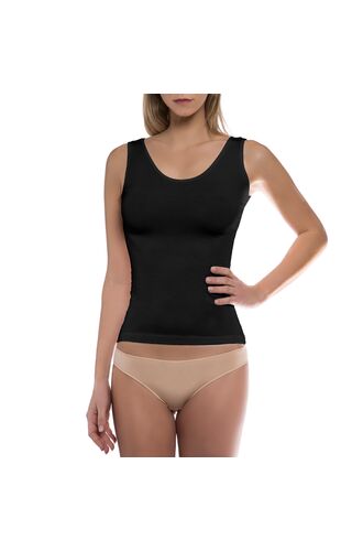 Γυναικείο φανελάκι Walk - Μαύρο Top bamboo με φαρδιά τιράντα