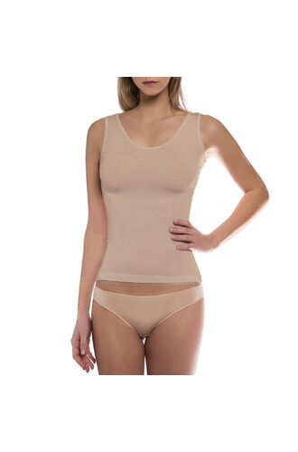 Γυναικείο φανελάκι Walk - Μπεζ Top bamboo με φαρδιά τιράντα