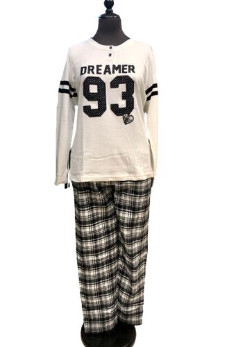 Γυναικεία πυτζάμα Noidinotte - Ασπρόμαυρη - Βαμβακερή