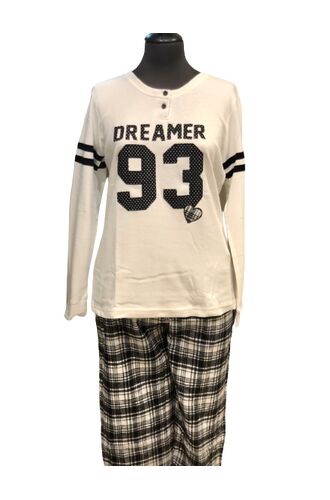 Γυναικεία πυτζάμα Noidinotte - Ασπρόμαυρη - Βαμβακερή