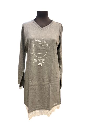 Γυναικείο νυχτικό Noidinotte - Γκρι Γάτα