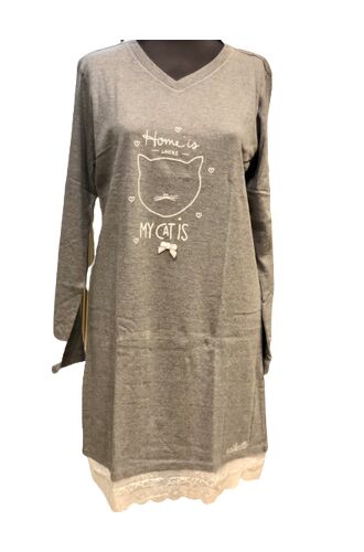 Γυναικείο νυχτικό Noidinotte - Γκρι Γάτα