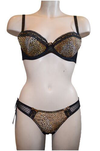 Σετ Σουτιέν Free Voogue & Slip - Animal Print - Δαντέλα - C cup