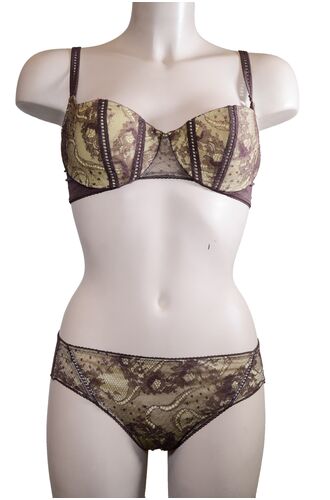 Σετ Σουτιέν La Perla & String - Καφέ - Δαντέλα - C cup