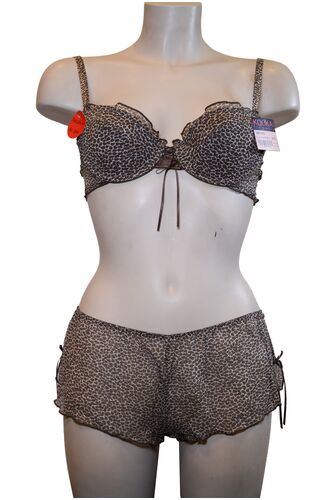 Σετ Σουτιέν Kookai & Boxer - Εκρού - Animal Print - B cup