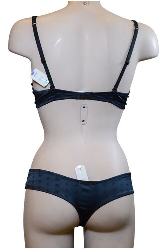 Σετ Σουτιέν Venus Victoria & String - Σατέν Μπλε - Σχέδιο - B cup