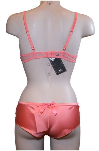 Σετ Σουτιέν Jolidon & Boxer - Σατέν Κοραλί - Δαντέλα - B cup