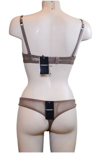 Σετ Σουτιέν Armani & String - Μόκα - Σχέδιο - C cup