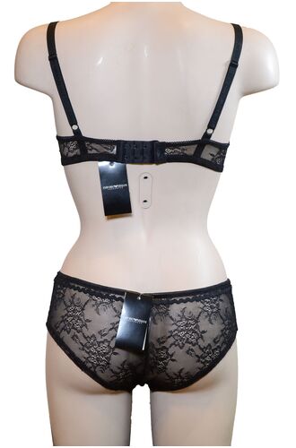 Σετ Σουτιέν Armani & Boxer - Μαύρο - Δαντέλα - D cup