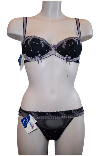 Σετ Σουτιέν Selmark & String - Μαύρο - Δαντέλα - C cup