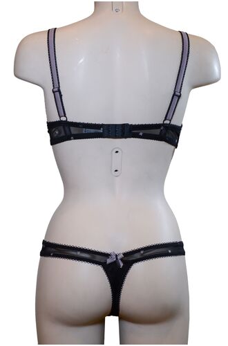 Σετ Σουτιέν Selmark & String - Μαύρο - Δαντέλα - C cup