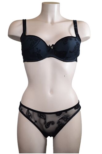 Σετ Σουτιέν Verde Veronica & Slip - Μαύρο - Σχέδιο - C cup