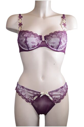 Σετ Σουτιέν Balconcino Semi Verde Veronica & Brazil - Μπορντώ - Δαντέλα - B cup