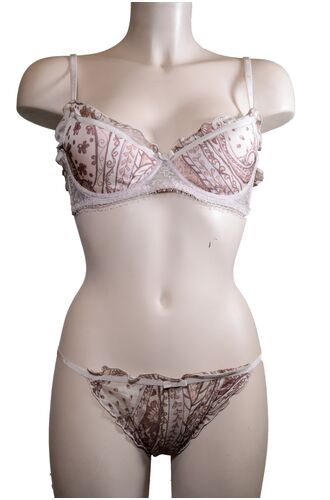 Σετ Σουτιέν Rosanna Ansaloni & String - Ροζ - Μετάξι - C cup