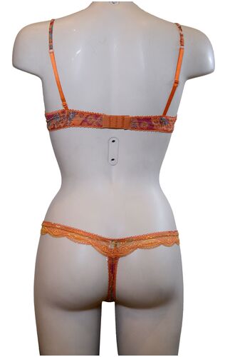 Σετ Σουτιέν Selmark & String - Κεραμιδί - Λαχούρι - Μετάξι - B cup