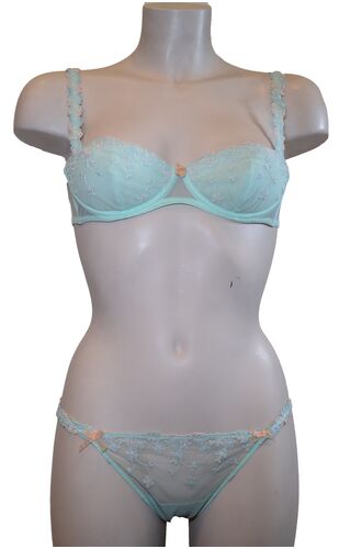 Σετ Σουτιέν Verdissima & String - Γαλάζιο - Δαντέλα - B cup