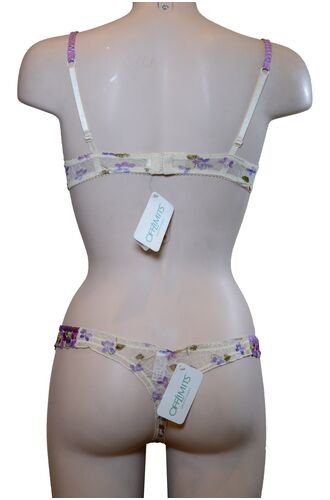 Σετ Σουτιέν Off Limits & String - Λευκό - Floral - B cup