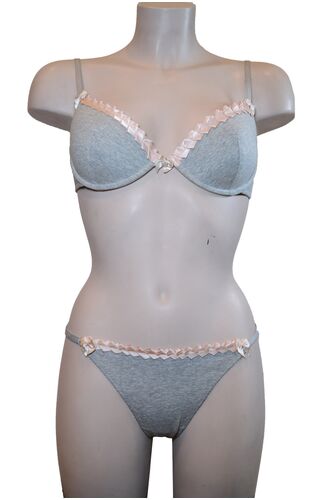 Σετ Σουτιέν Off Limits & String - Γκρι - B cup