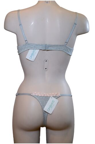 Σετ Σουτιέν Off Limits & String - Γκρι - B cup