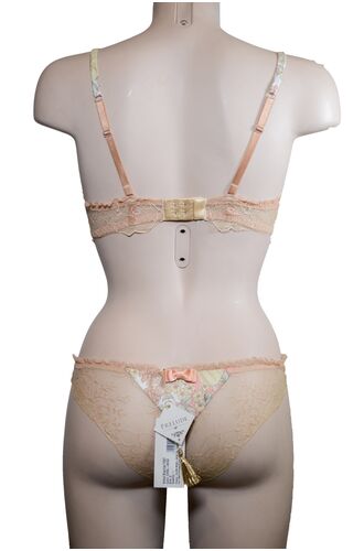 Σετ Σουτιέν Prelude & Σλιπ - Σατέν μπεζ - Δαντέλα - B cup