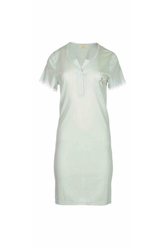 Γυναικείο Νυχτικό Pink Label - Midi - Κοντό μανίκι - Μέντα