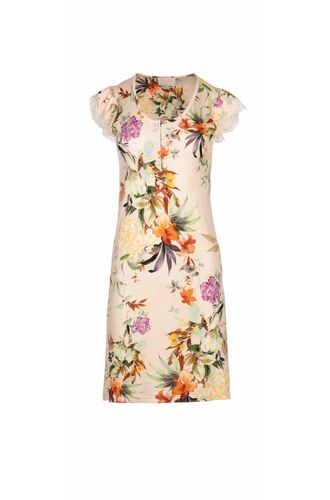 Γυναικείο Νυχτικό Pink Label - Ρετρό Φλοράλ - Midi Αμάνικο