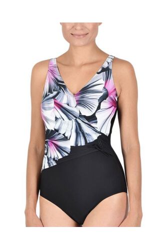 Γυναικείο ολόσωμο μαγιό Naturana - Κρουαζέ μαύρο - Plus size - Cup D E