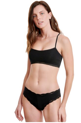 Γυναικείο boxer brazil Walk - Black - Lace brief από ίνες bamboo - 2 pack