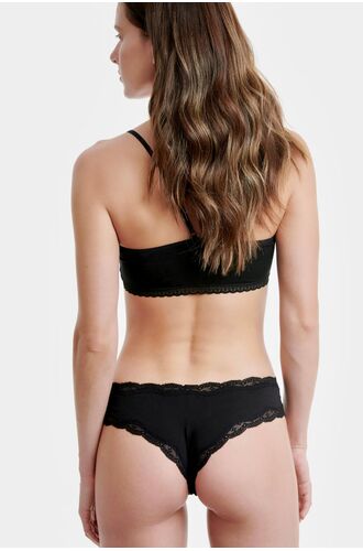 Γυναικείο boxer brazil Walk - Black - Lace brief από ίνες bamboo - 2 pack