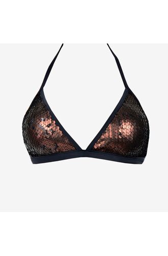 Μαγιό τρίγωνο Rock Club - Black/Bronze Lurex τοπ Bikini - Cup B/C