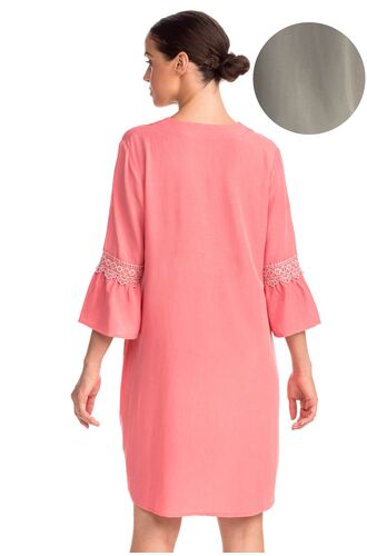 Γυναικείο φόρεμα Vamp - Λαδί καφτάνι - Μανίκι 3/4