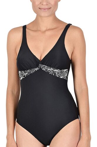 Γυναικείο ολόσωμο μαγιό Naturana - Plus size - Μαύρο - Cup D