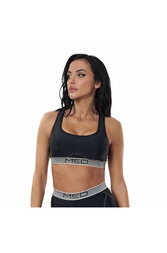 Αθλητικό σουτιέν MED - JOAN CROP TOP - Μαύρο - Logo