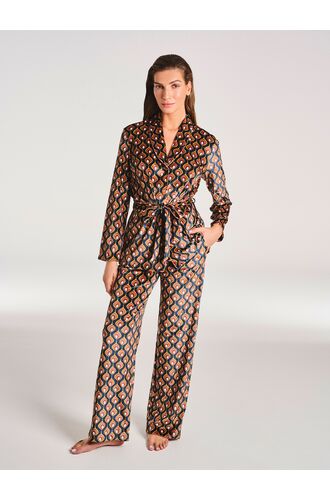 Γυναικεία πυτζάμα Lida - Εμπριμέ - Σεμιζιέ με ζώνη