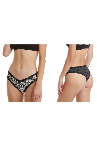 Γυναικείο Brazil slip Walk - Multicolor Brief - Δαντέλα - Ίνες bamboo - 2 pack