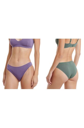 Γυναικείο slip Walk - Μονόχρωμα Brief - Ίνες bamboo - 2 pack