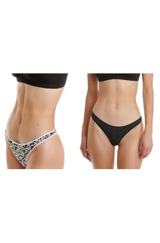 Γυναικείο String slip Walk - Multicolor Brief - Ίνες bamboo - 2 pack