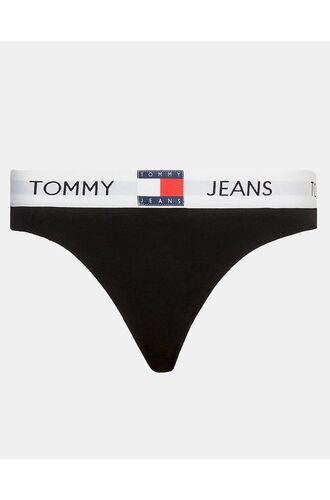 Γυναικείο String Tommy Hilfiger - Βαμβακερό - Μαύρο
