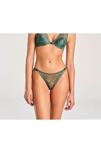 String slip Lida - Λαδί δαντέλα - Φιογκάκια