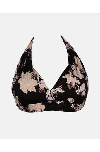 Μαγιό top Τρίγωνο Rock Club - Peony print - Bikini για μεγάλο στήθος - Cup E