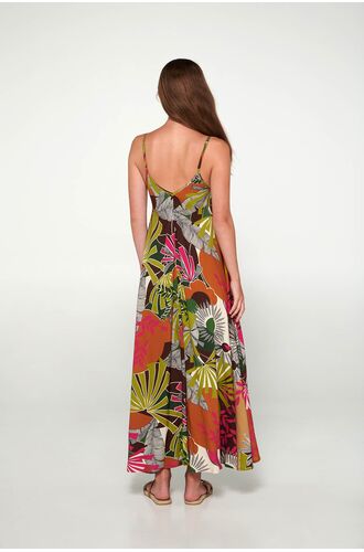 Γυναικείο Beachwear Vamp - Τροπικό print - Maxi Καλοκαιρινό φόρεμα