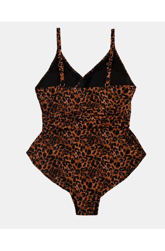 Γυναικείο Plus Size μαγιό ολόσωμο Rock Club - Leo print - Κρουαζέ