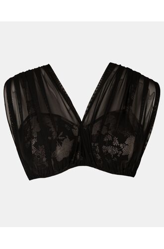 Μαγιό top Strapless Rock Club - Peony print - Bikini Πολυμορφικό- Plus Size - Cup E F