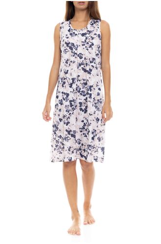 Γυναικείο Νυχτικό Pink Label - Floral Print - Αμάνικο - Plus size - Modal