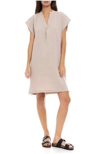 Γυναικείο Νυχτικό Pink Label - Mini Αμάνικο - Nude - Regular Fit - Cotton