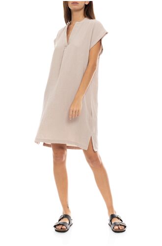 Γυναικείο Νυχτικό Pink Label - Mini Αμάνικο - Nude - Regular Fit - Cotton