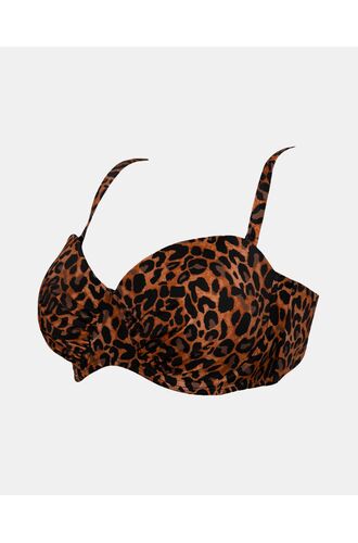 Μαγιό Strapless top Rock Club - Leo print - Bikini για μεγάλο στήθος - Cup D